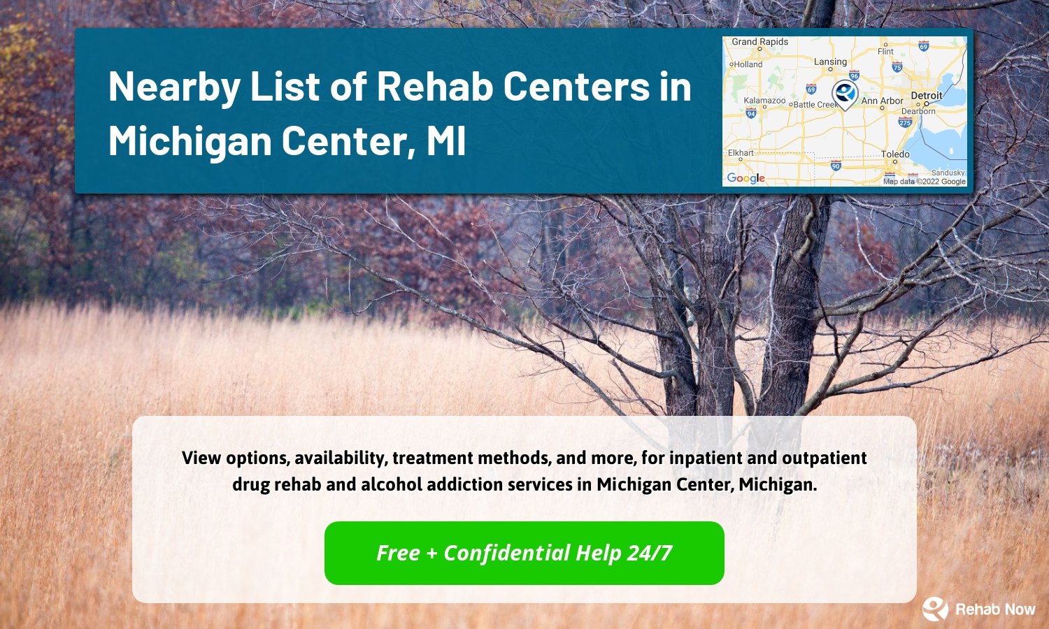 View options, availability, treatment methods, and more, for inpatient and outpatient drug rehab and alcohol addiction services in Michigan Center, Michigan.