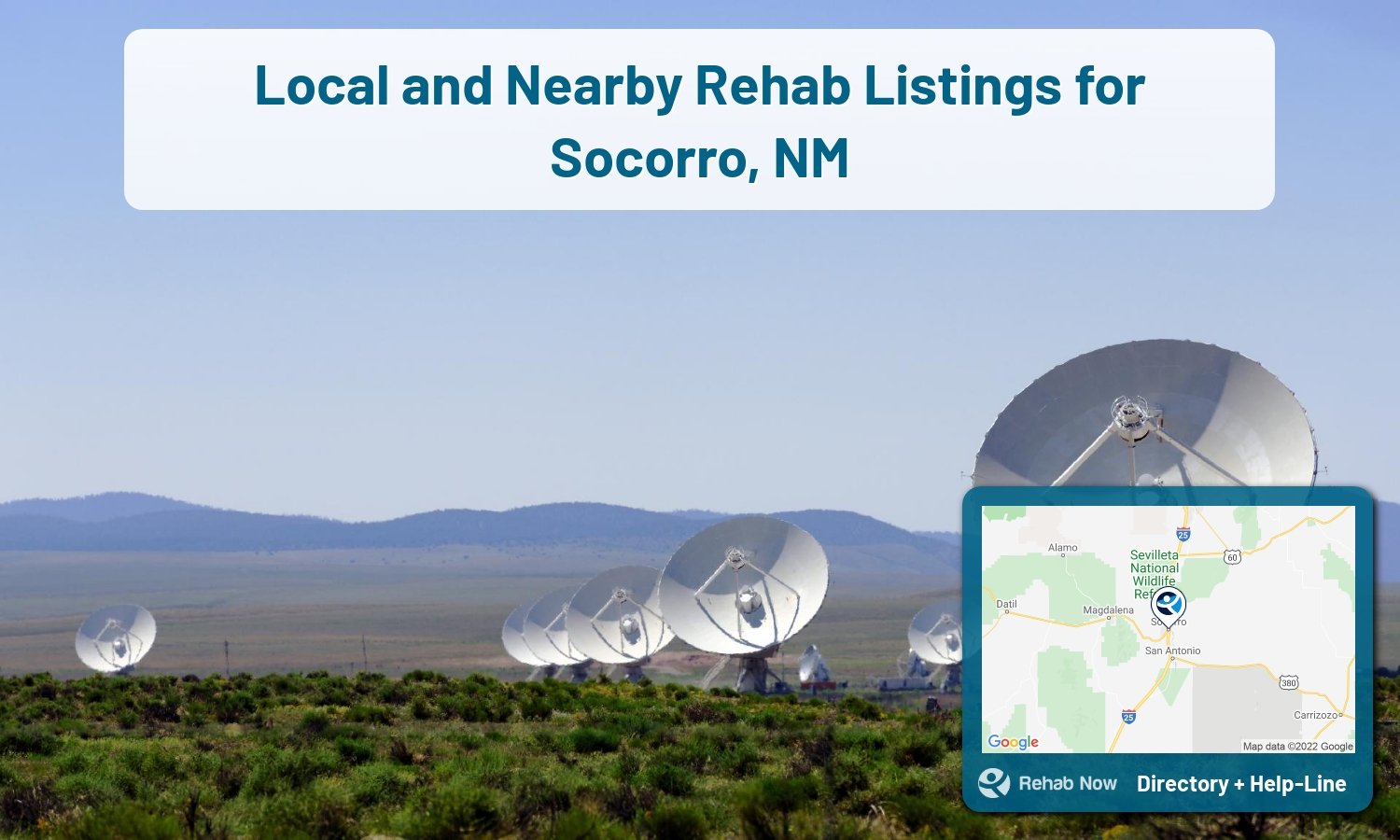 List of alcohol and drug treatment centers near you in Socorro, New Mexico. Research certifications, programs, methods, pricing, and more.