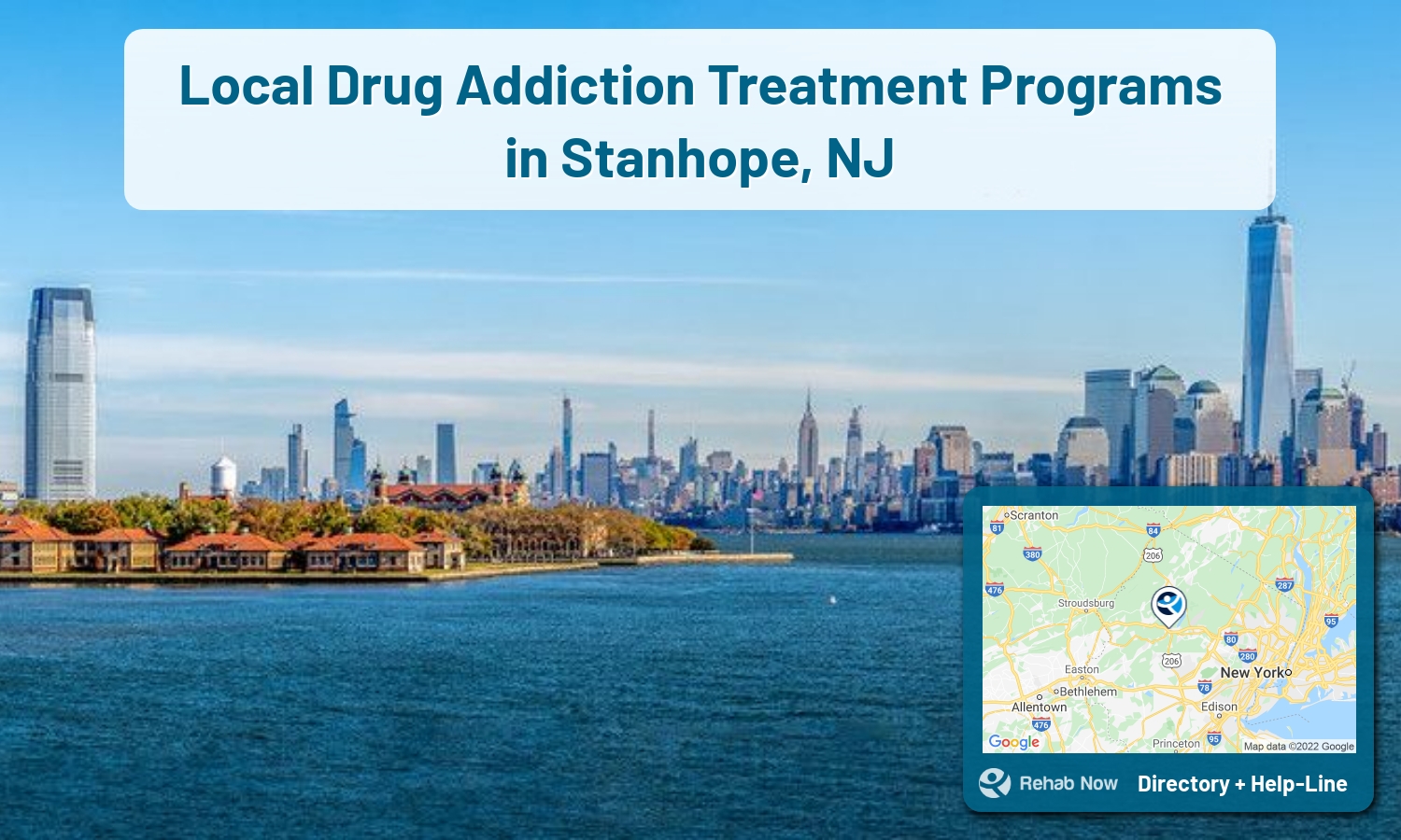 Drug rehab and alcohol treatment services nearby Stanhope, NJ. Need help choosing a treatment program? Call our free hotline!
