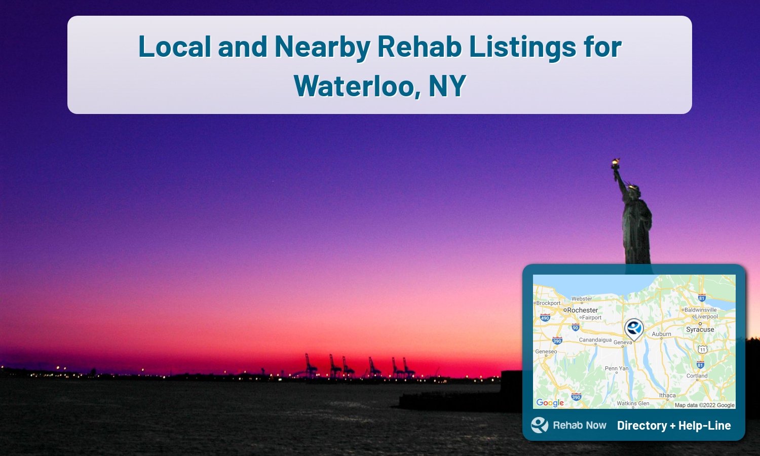 Need treatment nearby in Waterloo, New York? Choose a drug/alcohol rehab center from our list, or call our hotline now for free help.