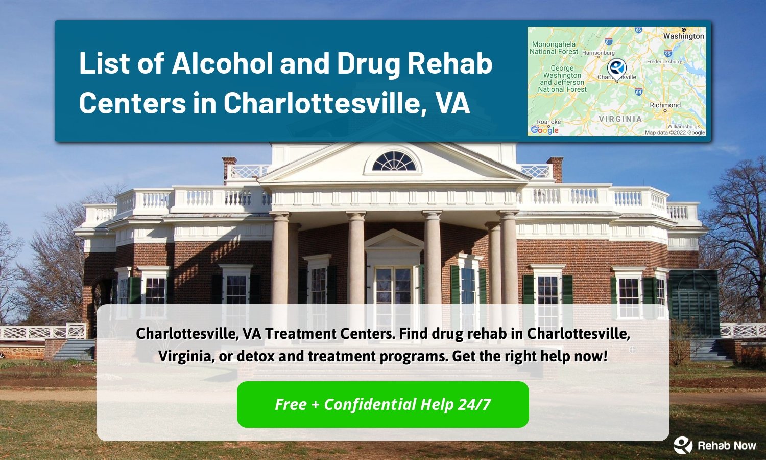 Charlottesville, VA Treatment Centers. Find drug rehab in Charlottesville, Virginia, or detox and treatment programs. Get the right help now!
