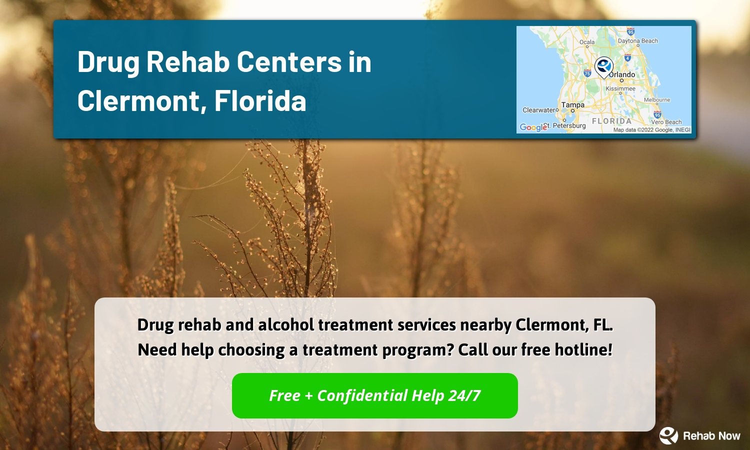 Drug rehab and alcohol treatment services nearby Clermont, FL. Need help choosing a treatment program? Call our free hotline!