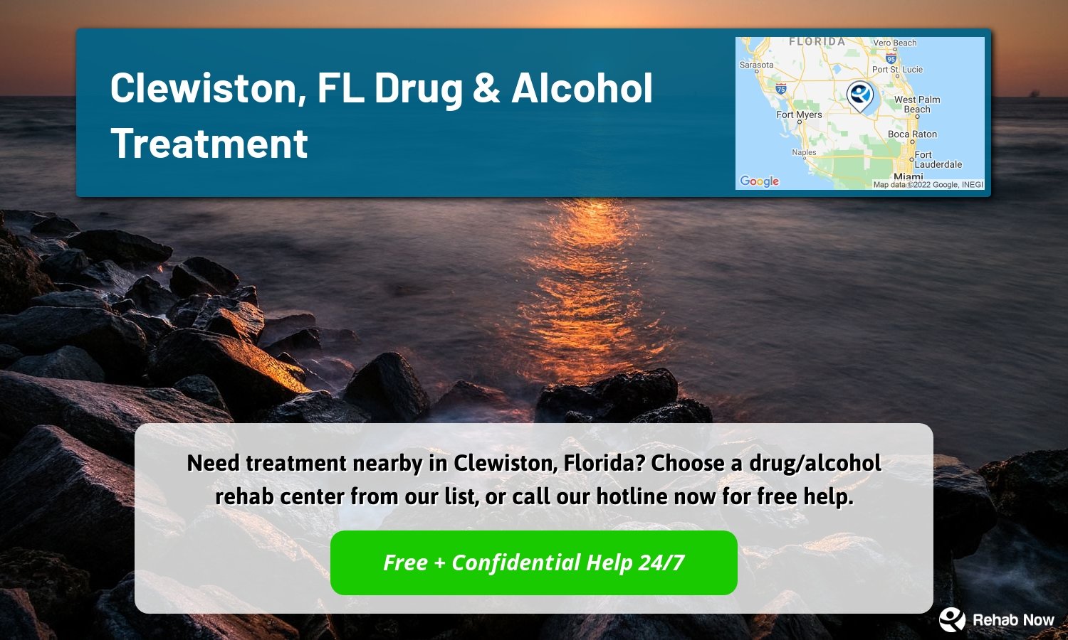 Need treatment nearby in Clewiston, Florida? Choose a drug/alcohol rehab center from our list, or call our hotline now for free help.