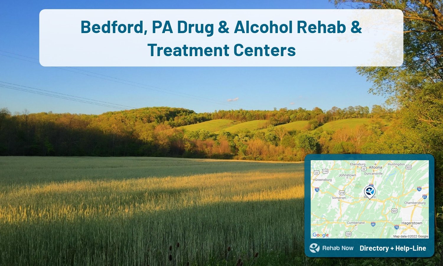 Bedford, PA Treatment Centers. Find drug rehab in Bedford, Pennsylvania, or detox and treatment programs. Get the right help now!