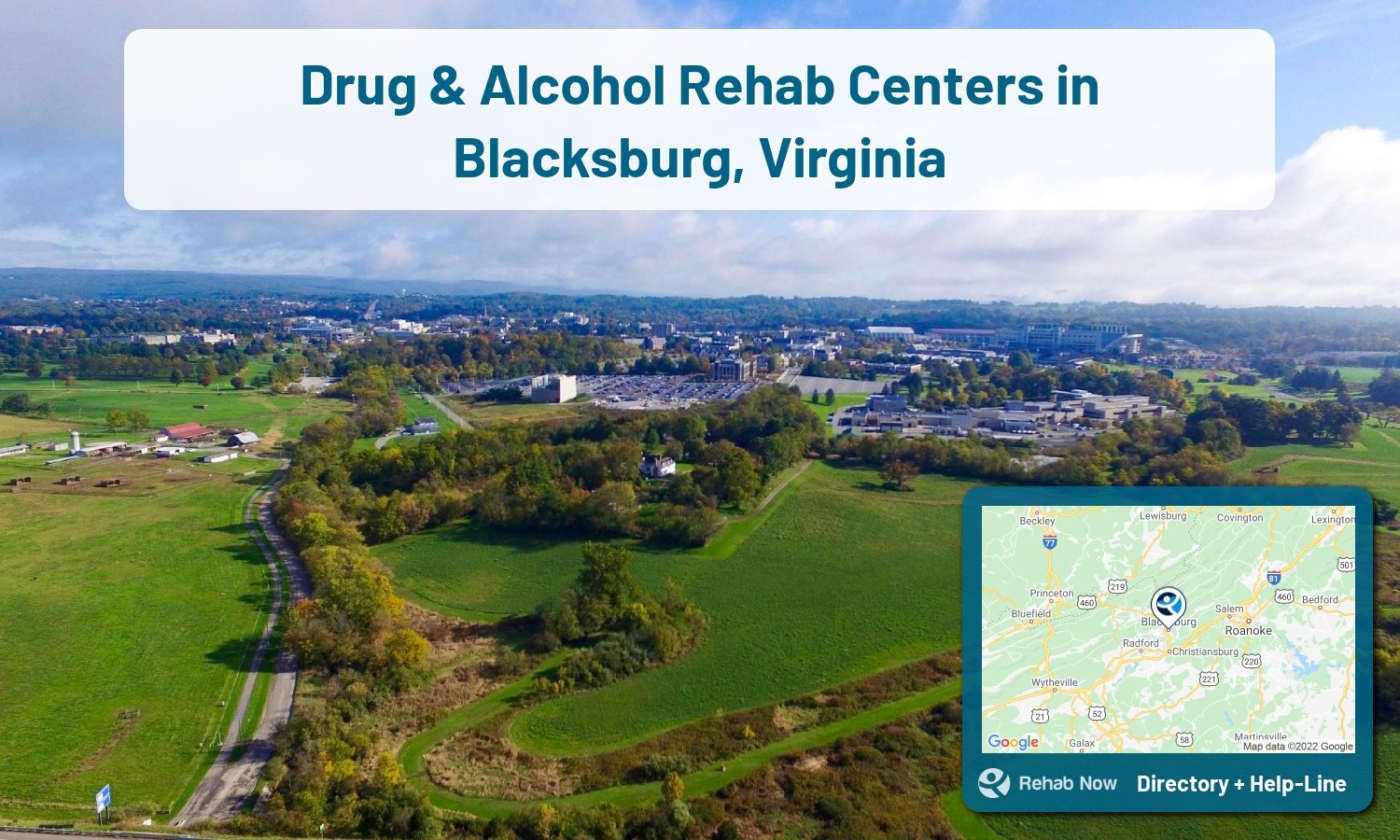 List of alcohol and drug treatment centers near you in Blacksburg, Virginia. Research certifications, programs, methods, pricing, and more.