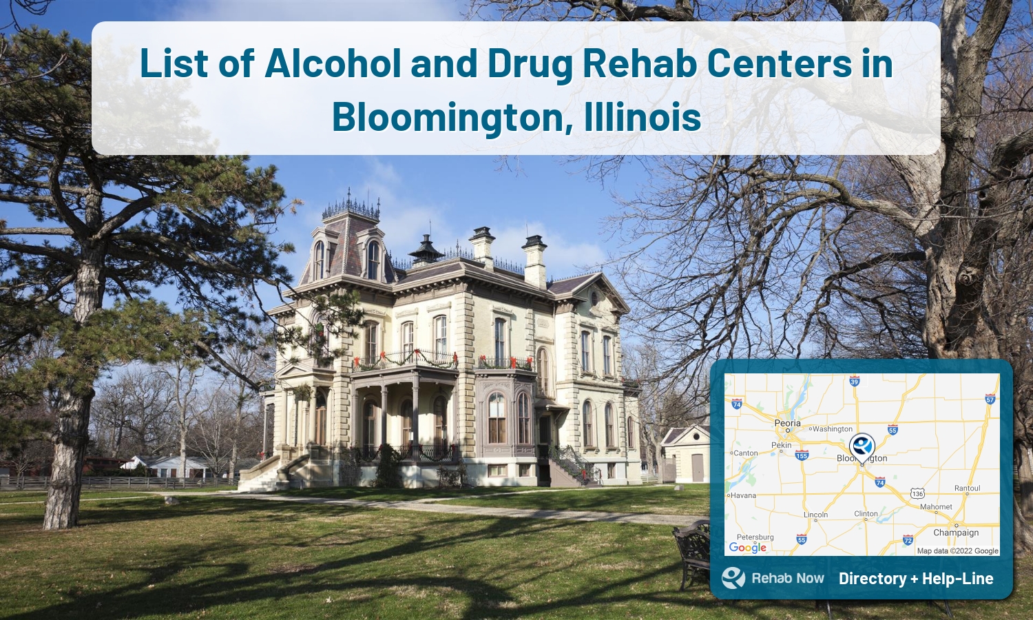 Our experts can help you find treatment now in Bloomington, Illinois. We list drug rehab and alcohol centers in Illinois.