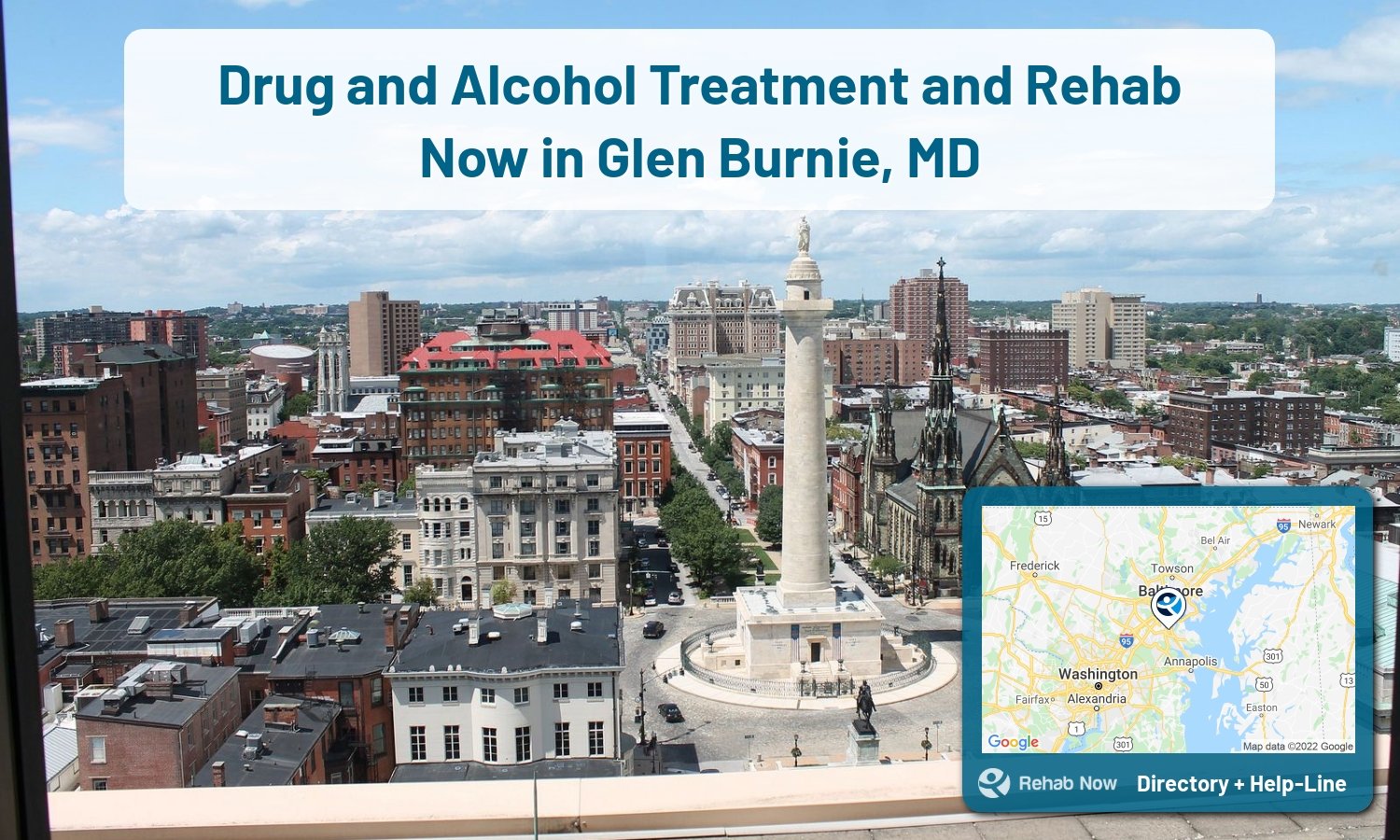 Need treatment nearby in Glen Burnie, Maryland? Choose a drug/alcohol rehab center from our list, or call our hotline now for free help.