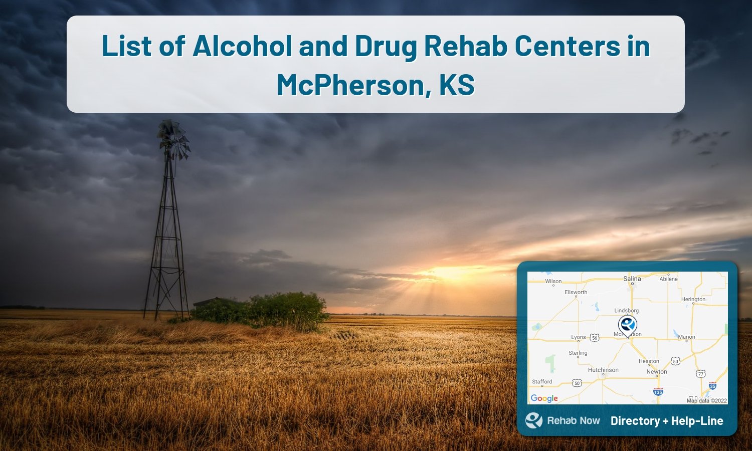 Ready to pick a rehab center in McPherson? Get off alcohol, opiates, and other drugs, by selecting top drug rehab centers in Kansas