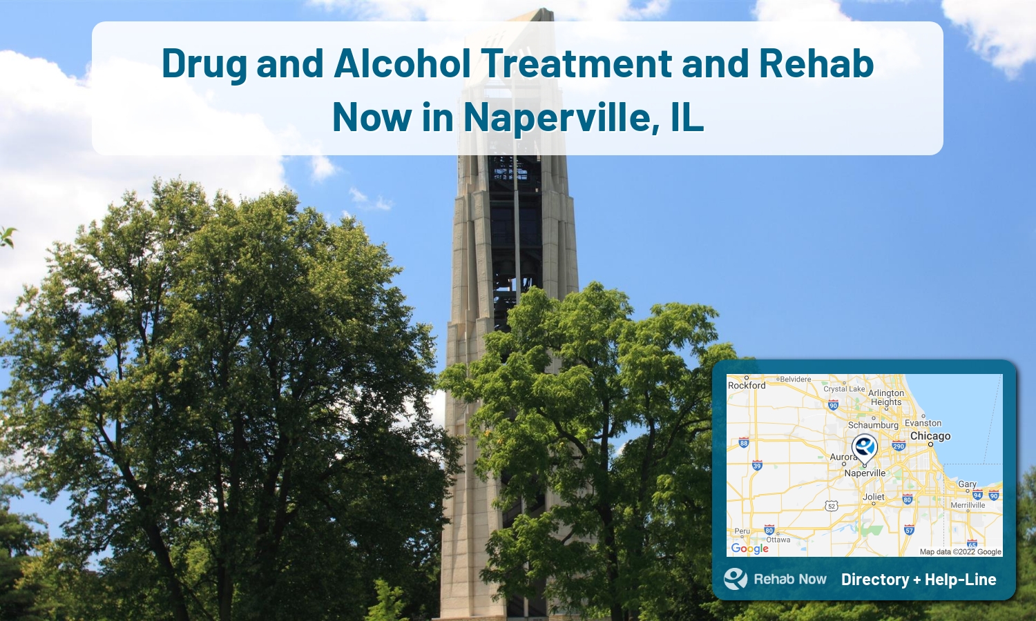 Struggling with addiction in Naperville, Illinois? RehabNow helps you find the best treatment center or rehab available.
