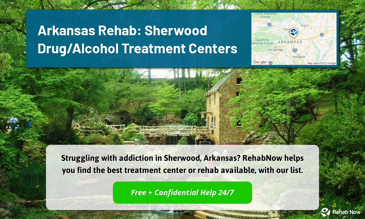 Struggling with addiction in Sherwood, Arkansas? RehabNow helps you find the best treatment center or rehab available, with our list.