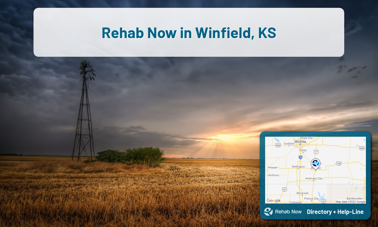 Ready to pick a rehab center in Winfield? Get off alcohol, opiates, and other drugs, by selecting top drug rehab centers in Kansas