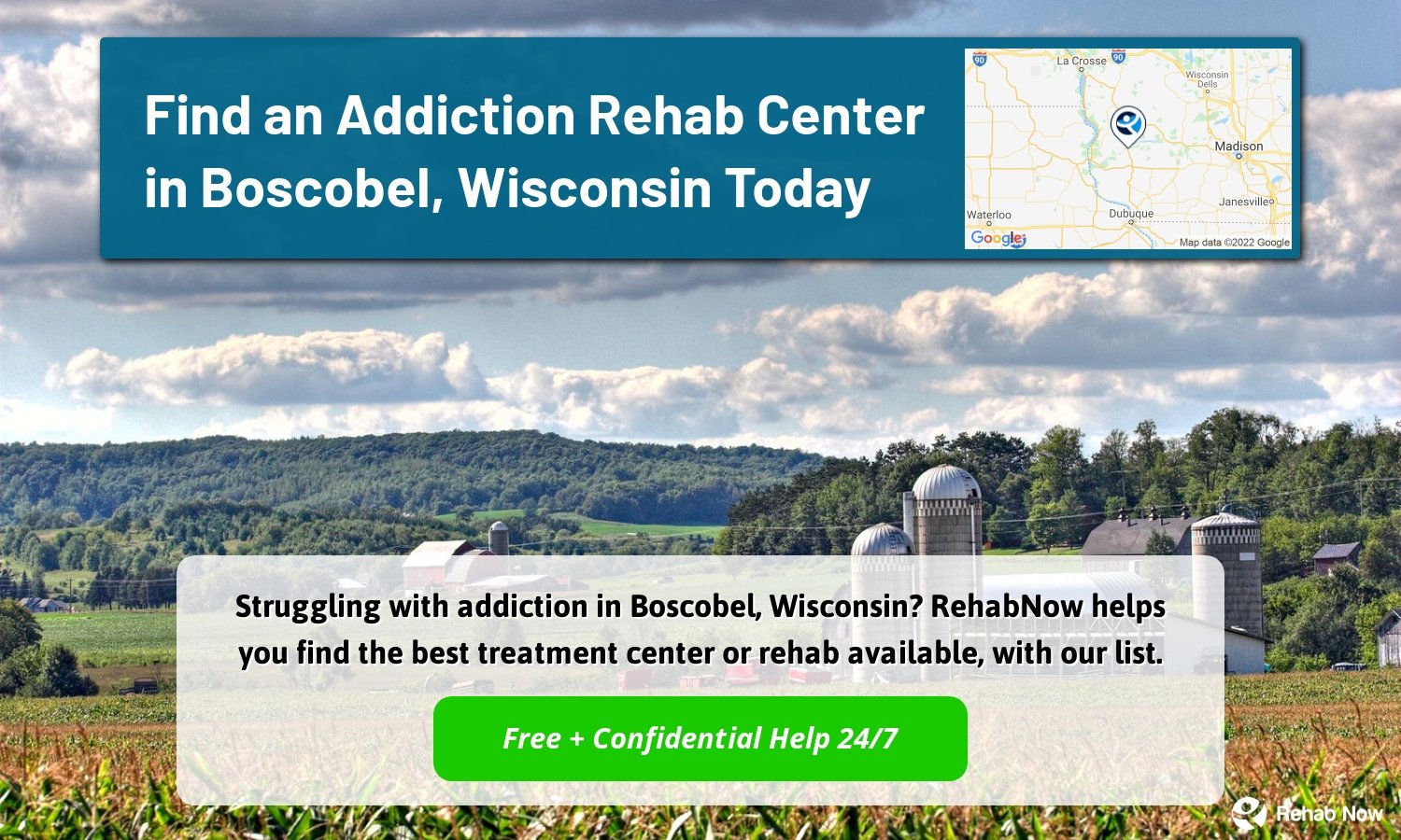 Struggling with addiction in Boscobel, Wisconsin? RehabNow helps you find the best treatment center or rehab available, with our list.