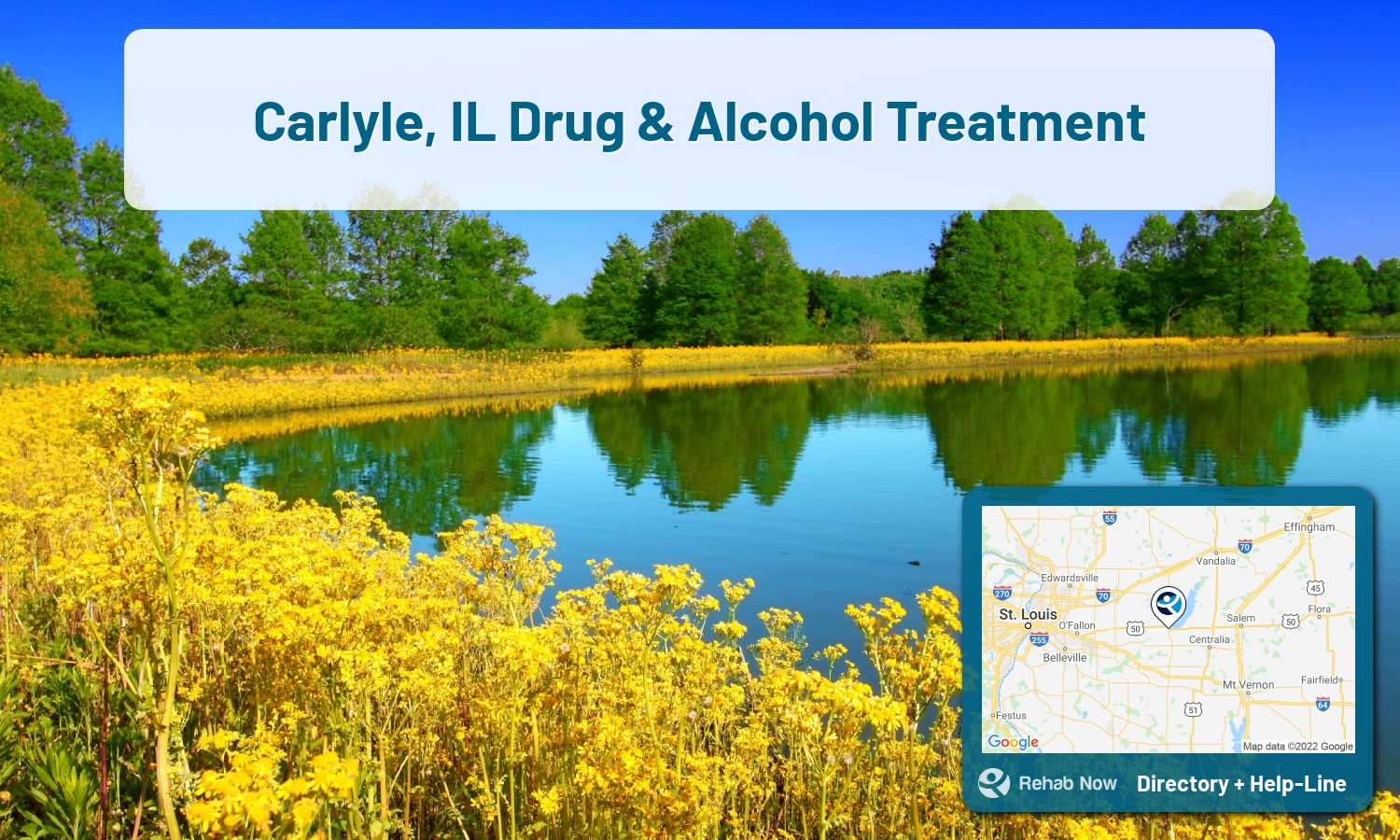 Drug rehab and alcohol treatment services nearby Carlyle, IL. Need help choosing a treatment program? Call our free hotline!