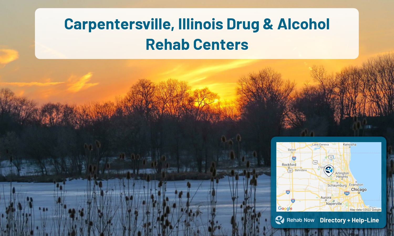 Drug rehab and alcohol treatment services nearby Carpentersville, IL. Need help choosing a treatment program? Call our free hotline!