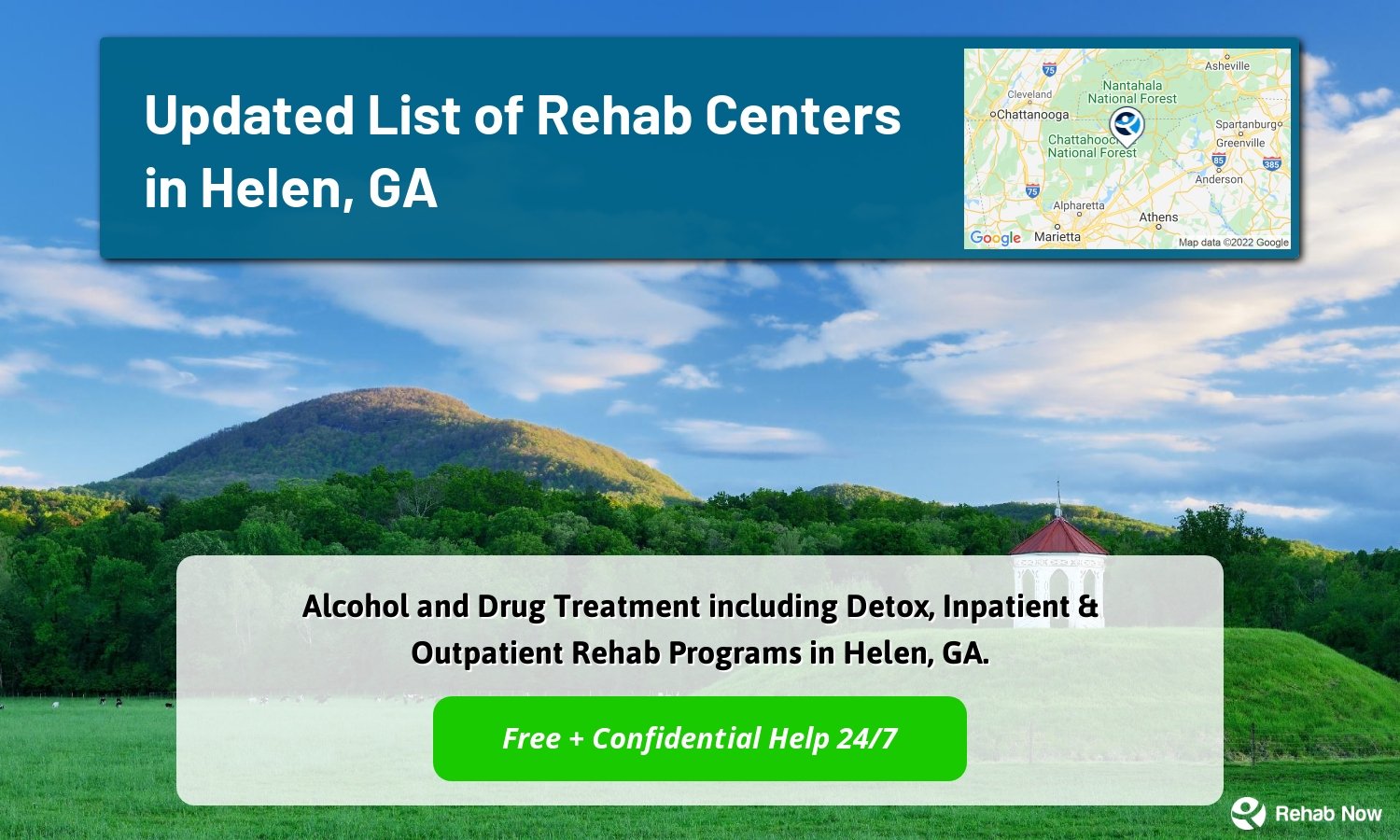 Alcohol and Drug Treatment including Detox, Inpatient & Outpatient Rehab Programs in Helen, GA.