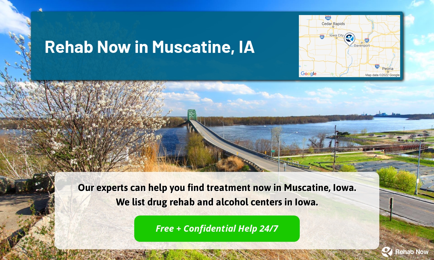 Our experts can help you find treatment now in Muscatine, Iowa. We list drug rehab and alcohol centers in Iowa.