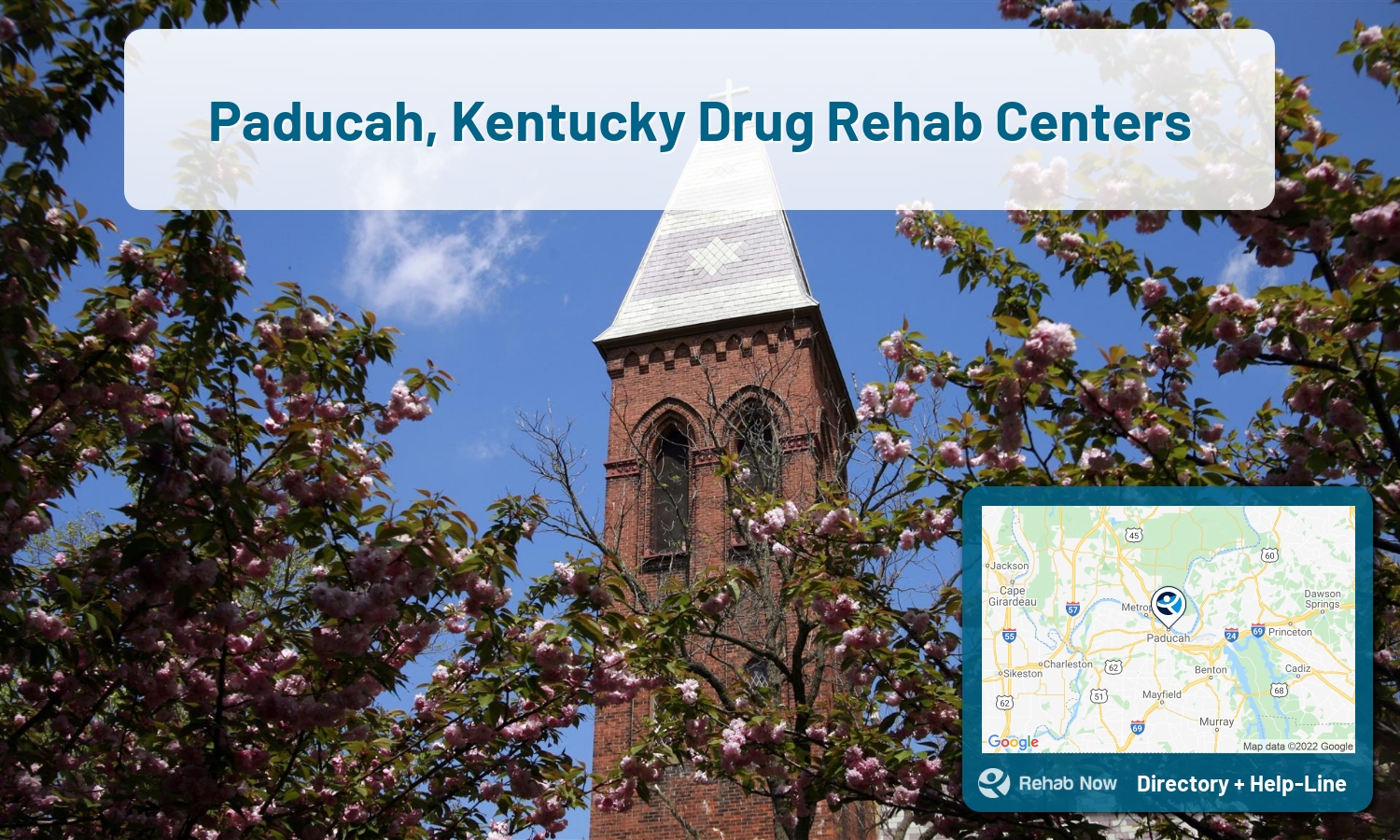 Need treatment nearby in Paducah, Kentucky? Choose a drug/alcohol rehab center from our list, or call our hotline now for free help.
