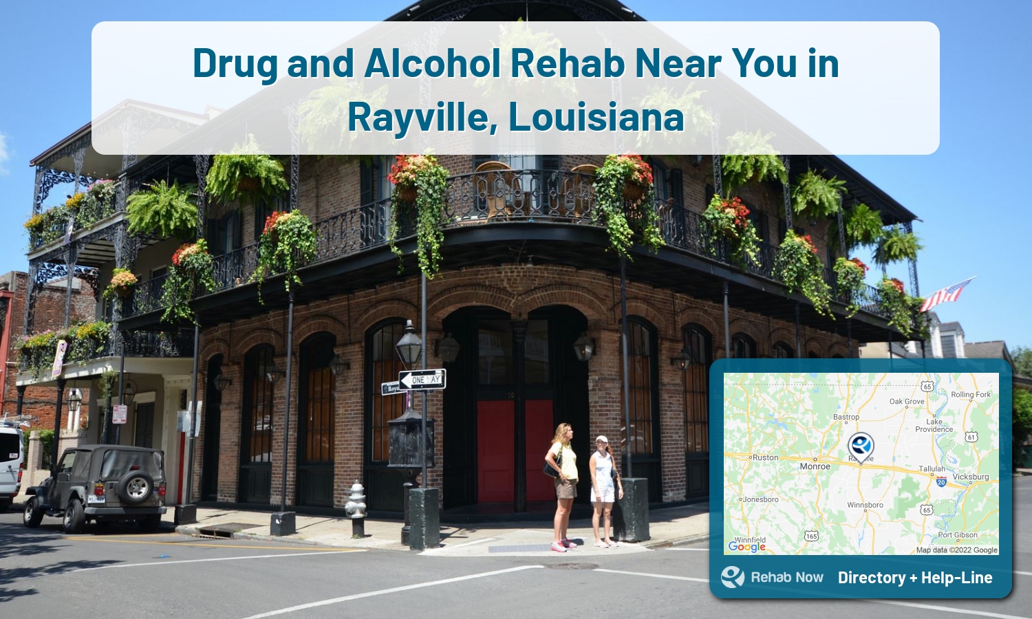 List of alcohol and drug treatment centers near you in Rayville, Louisiana. Research certifications, programs, methods, pricing, and more.