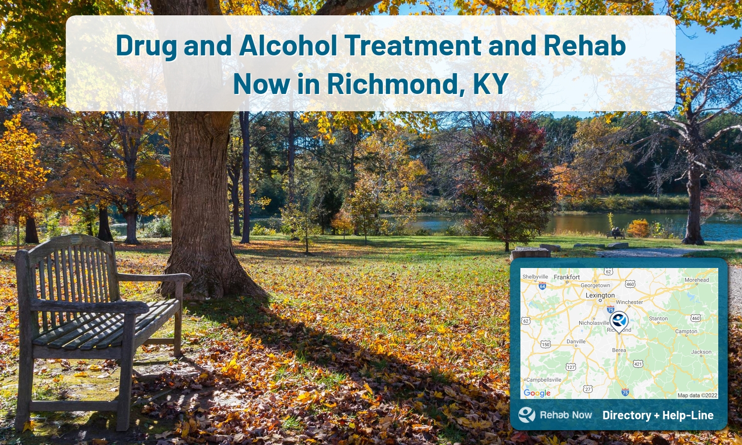 Need treatment nearby in Richmond, Kentucky? Choose a drug/alcohol rehab center from our list, or call our hotline now for free help.