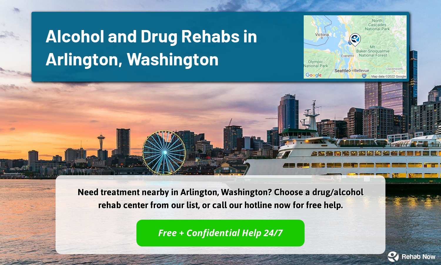 Need treatment nearby in Arlington, Washington? Choose a drug/alcohol rehab center from our list, or call our hotline now for free help.