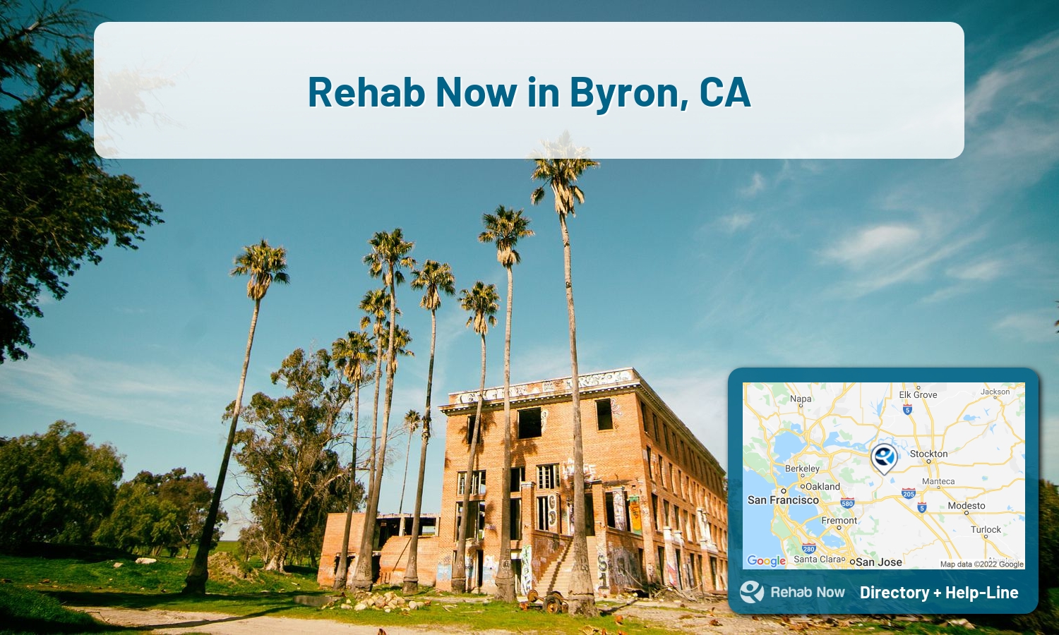 Drug rehab and alcohol treatment services nearby Byron, CA. Need help choosing a treatment program? Call our free hotline!