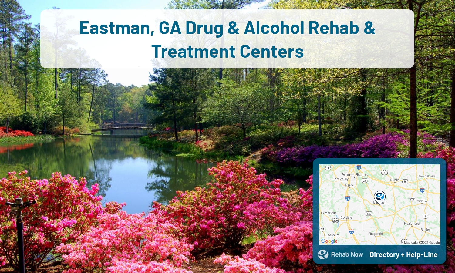 Need treatment nearby in Eastman, Georgia? Choose a drug/alcohol rehab center from our list, or call our hotline now for free help.