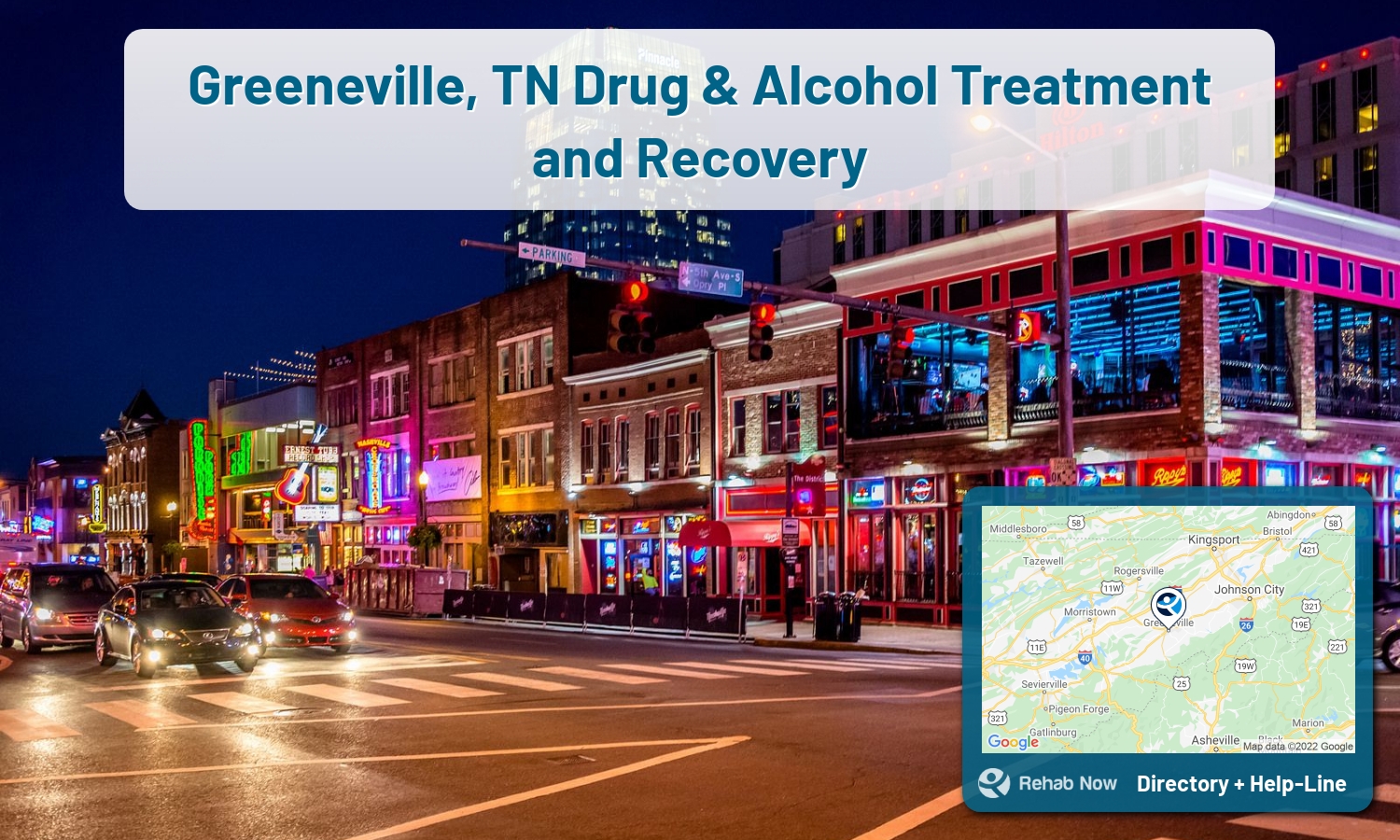Struggling with addiction in Greeneville, Tennessee? RehabNow helps you find the best treatment center or rehab available.