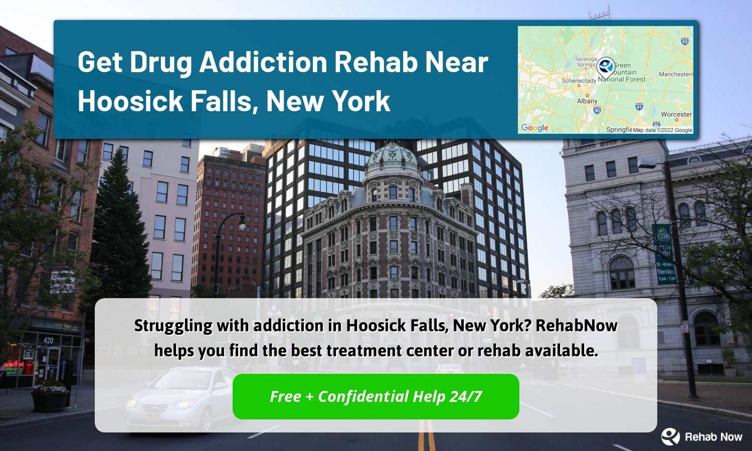 Struggling with addiction in Hoosick Falls, New York? RehabNow helps you find the best treatment center or rehab available.