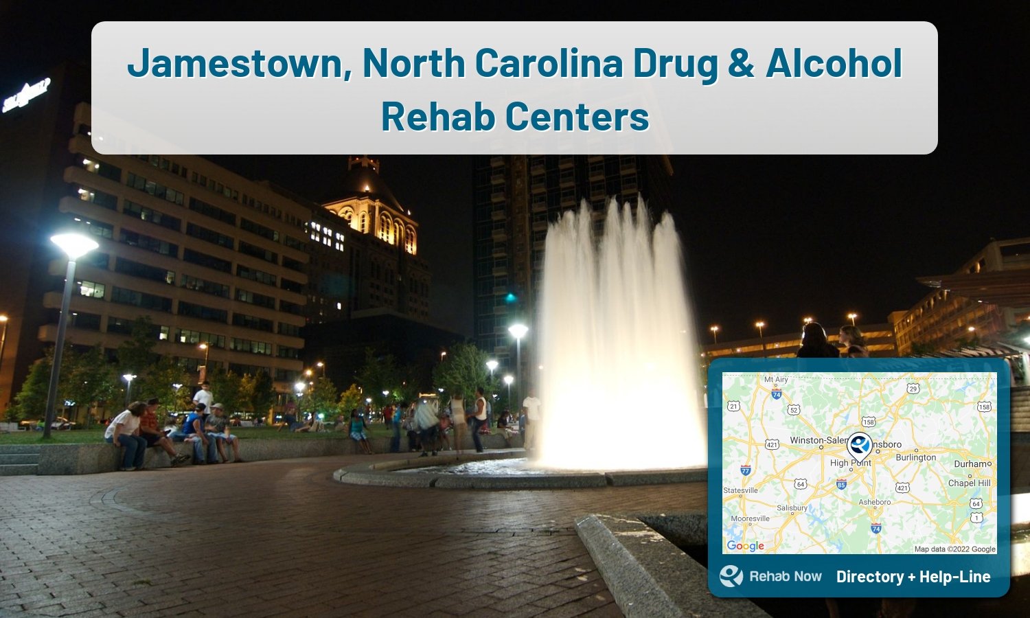 Drug rehab and alcohol treatment services near you in Jamestown, North Carolina. Need help choosing a center? Call us, free.