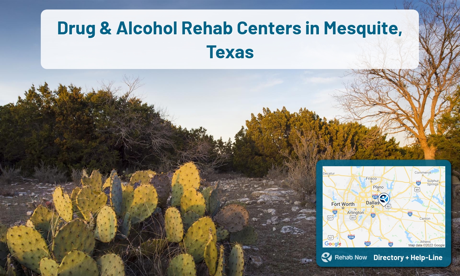 Need treatment nearby in Mesquite, Texas? Choose a drug/alcohol rehab center from our list, or call our hotline now for free help.