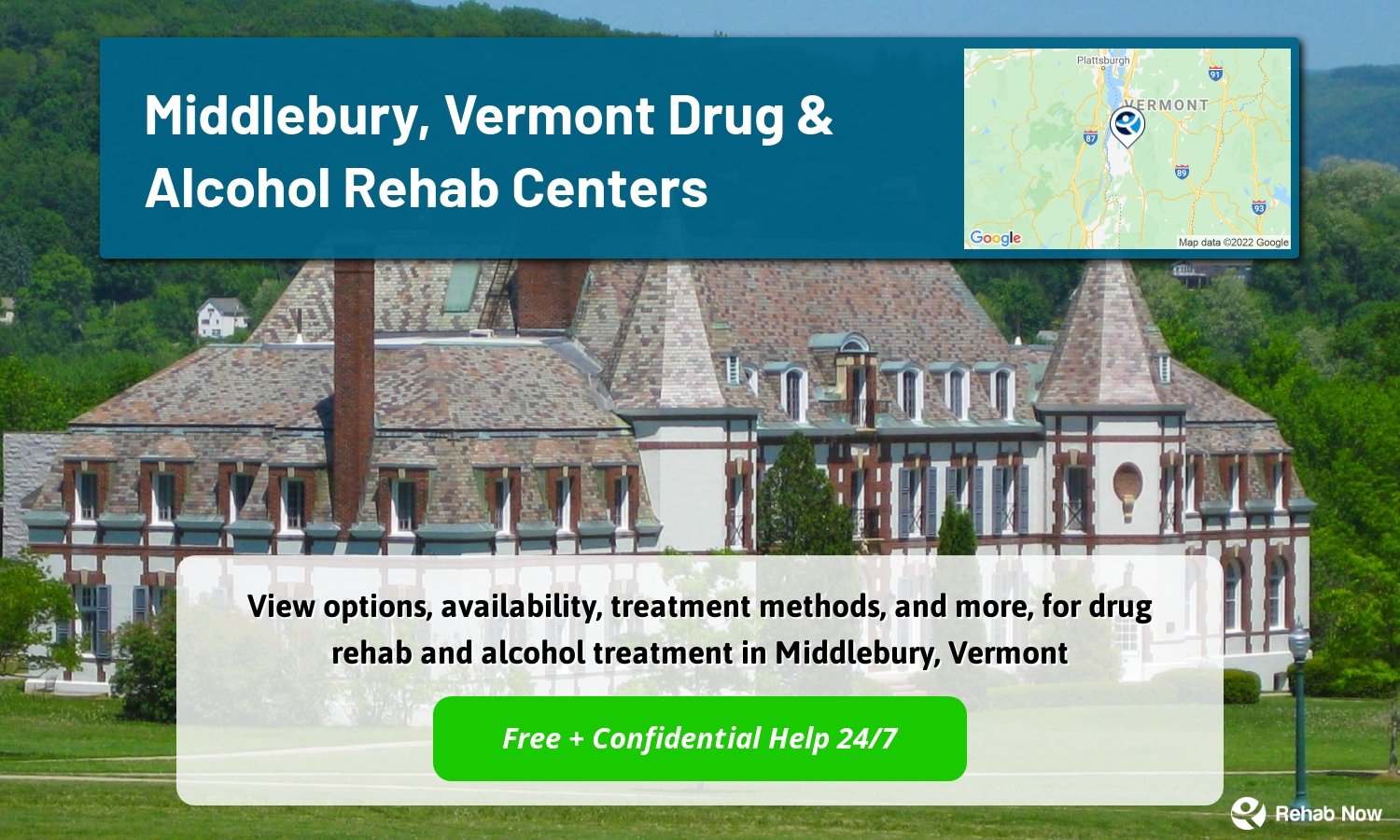 View options, availability, treatment methods, and more, for drug rehab and alcohol treatment in Middlebury, Vermont