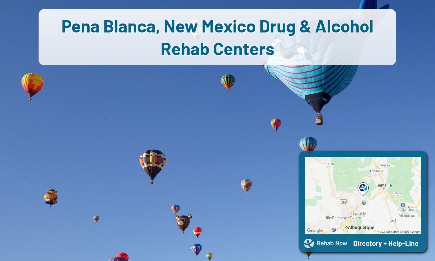 Drug rehab and alcohol treatment services near you in Pena Blanca, New Mexico. Need help choosing a center? Call us, free.