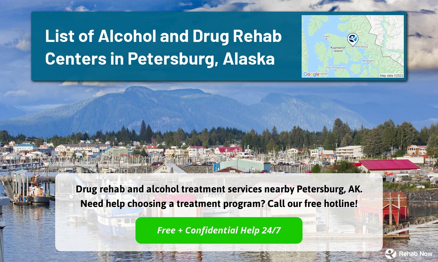 Drug rehab and alcohol treatment services nearby Petersburg, AK. Need help choosing a treatment program? Call our free hotline!