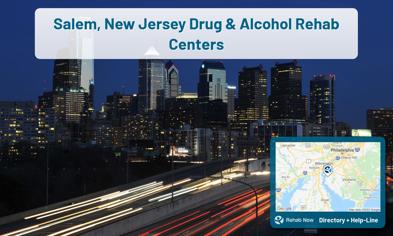 List of alcohol and drug treatment centers near you in Salem, New Jersey. Research certifications, programs, methods, pricing, and more.