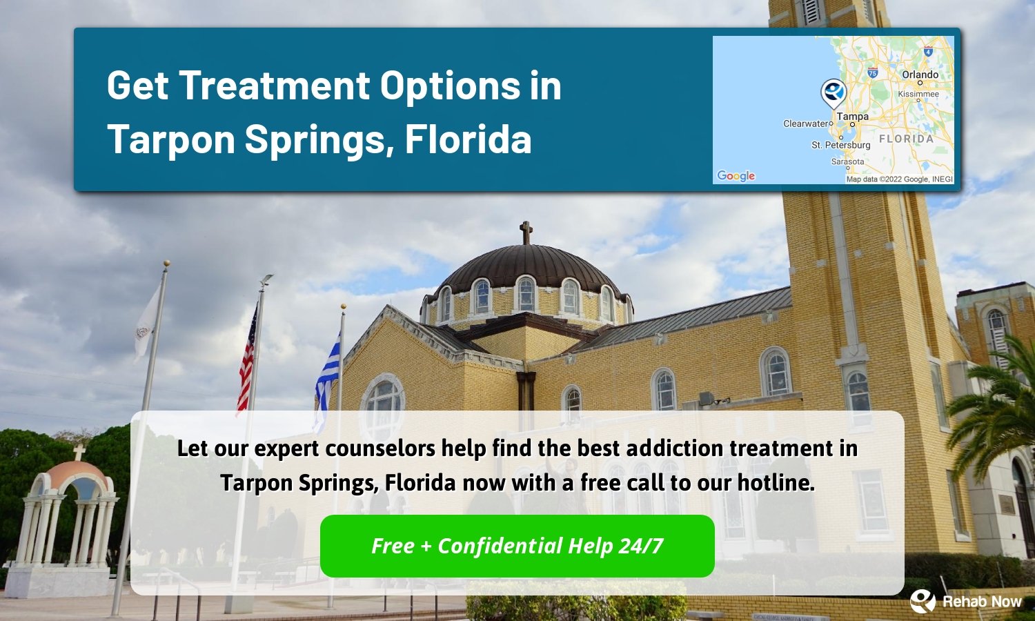 Let our expert counselors help find the best addiction treatment in Tarpon Springs, Florida now with a free call to our hotline.