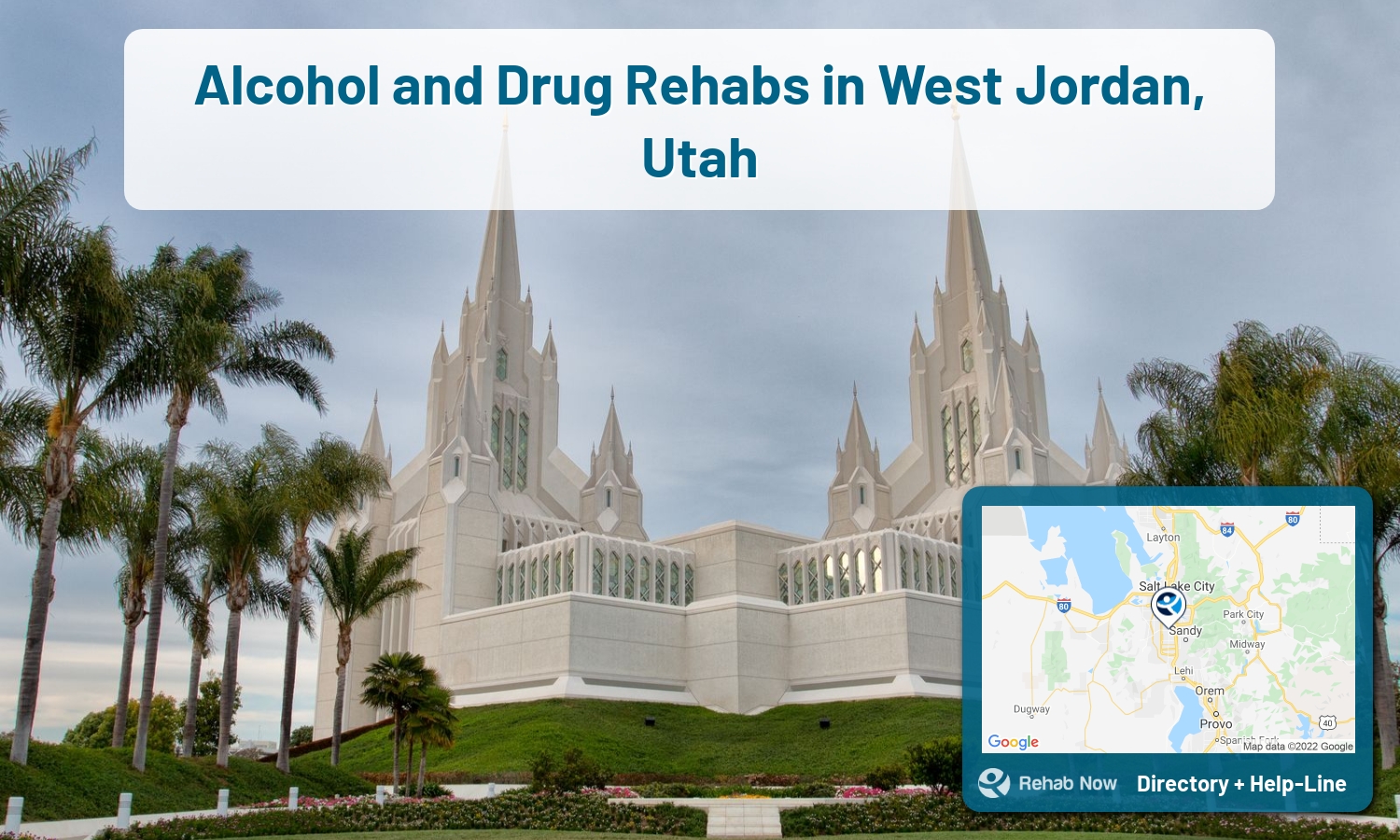 Ready to pick a rehab center in West Jordan? Get off alcohol, opiates, and other drugs, by selecting top drug rehab centers in Utah