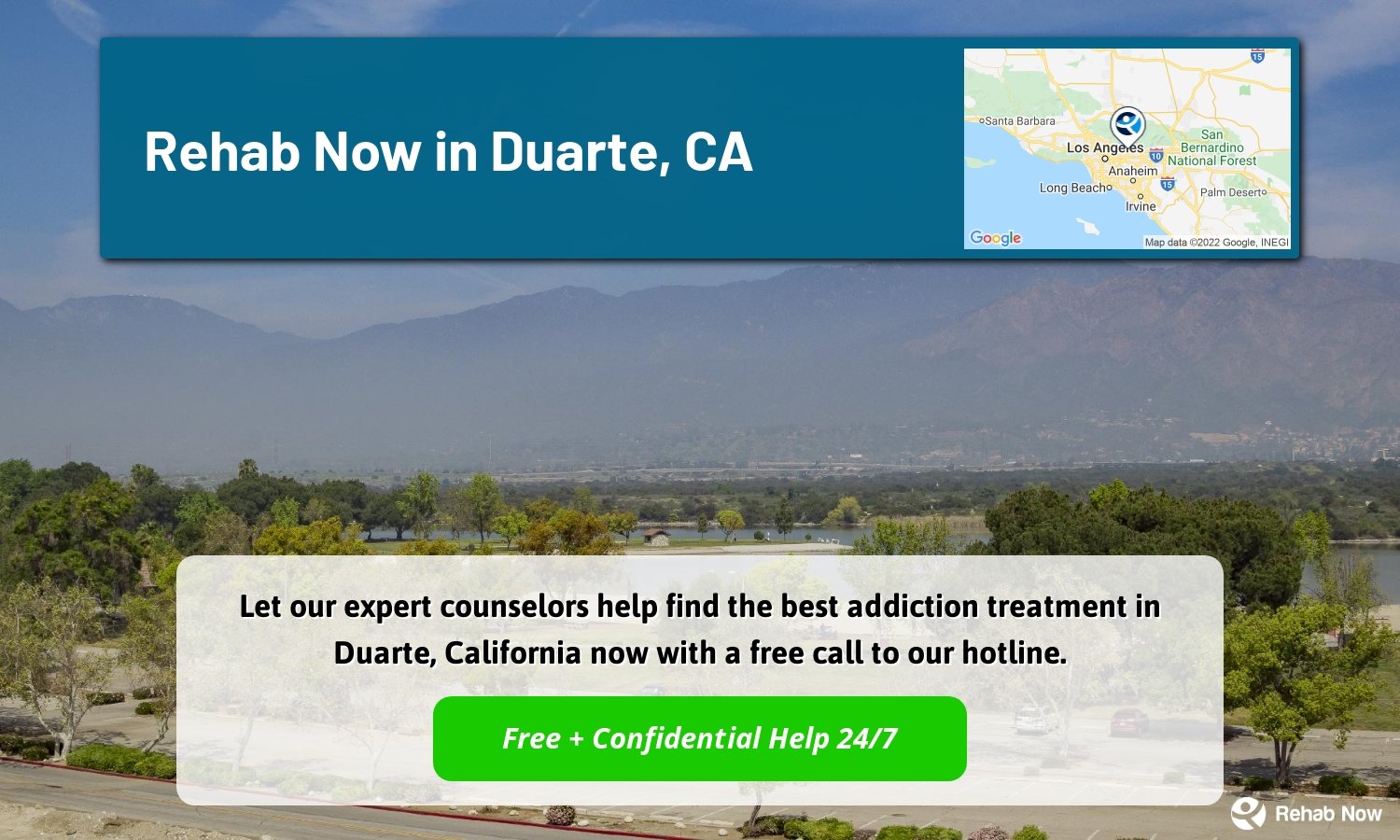 Let our expert counselors help find the best addiction treatment in Duarte, California now with a free call to our hotline.
