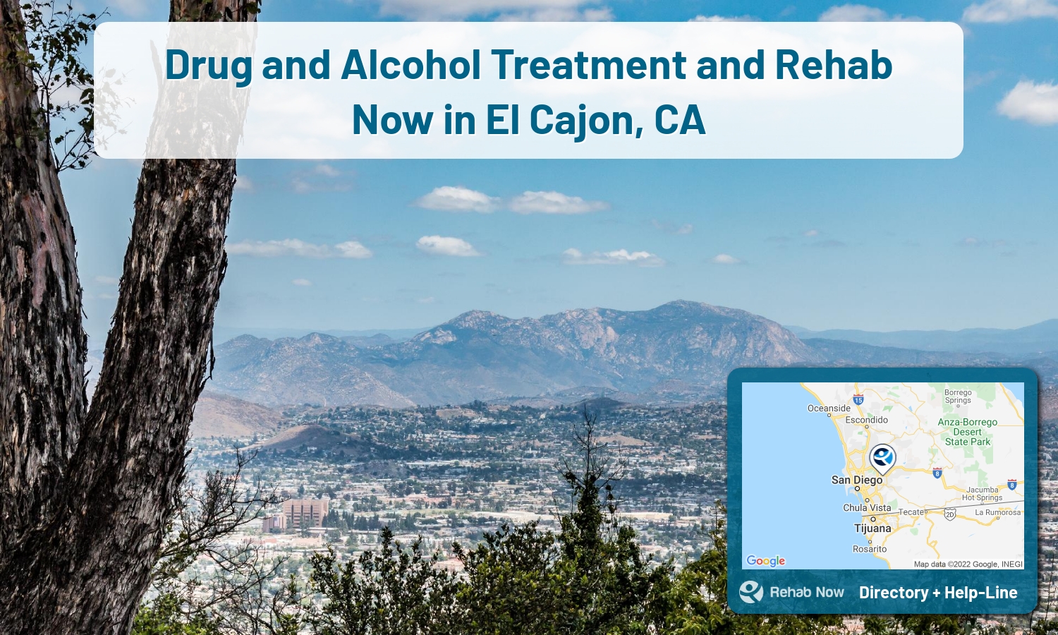 Our experts can help you find treatment now in El Cajon, California. We list drug rehab and alcohol centers in California.