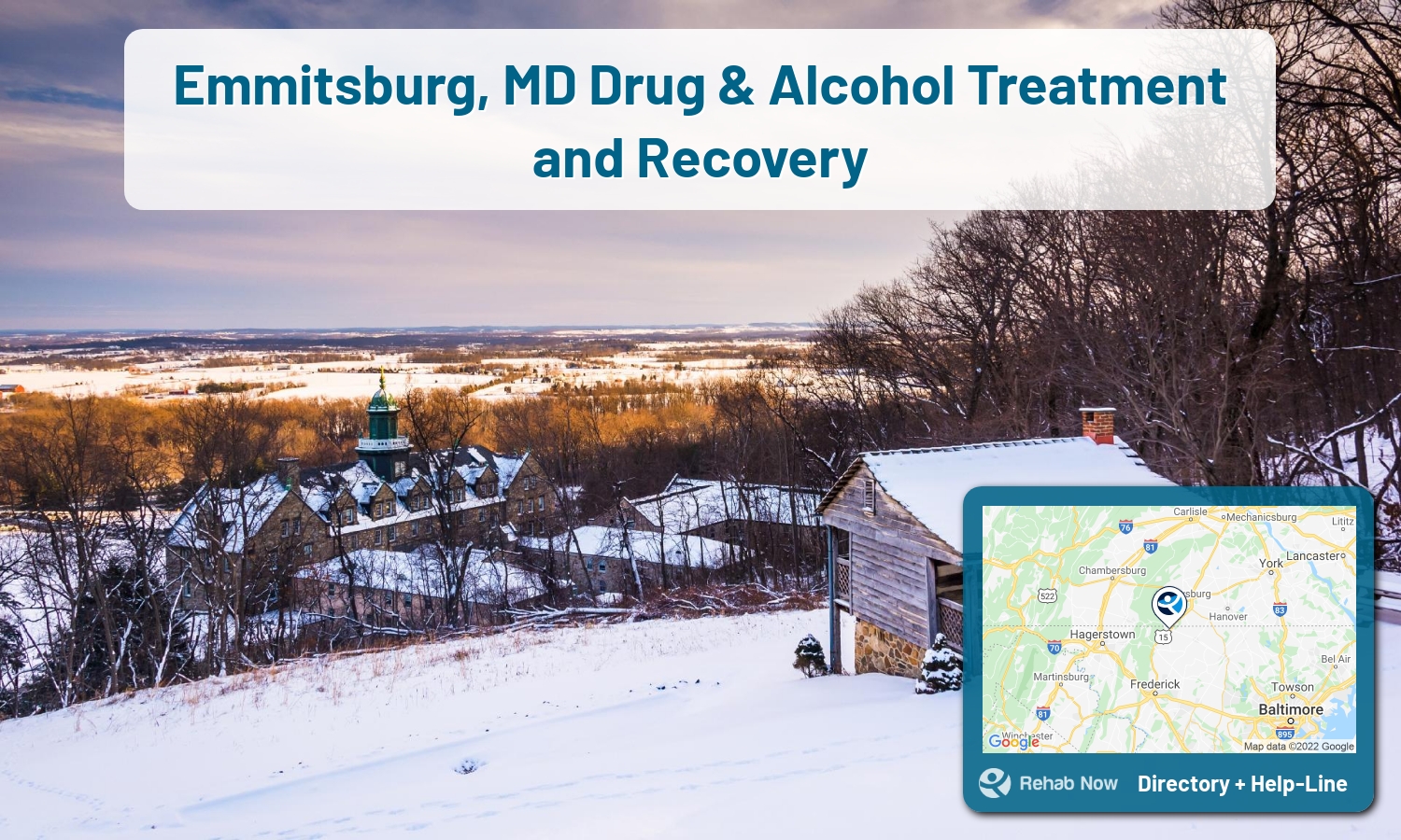Ready to pick a rehab center in Emmitsburg? Get off alcohol, opiates, and other drugs, by selecting top drug rehab centers in Maryland