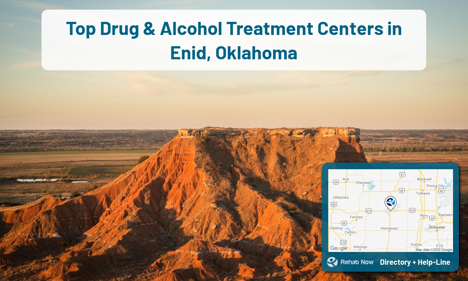 Drug rehab and alcohol treatment services nearby Enid, OK. Need help choosing a treatment program? Call our free hotline!
