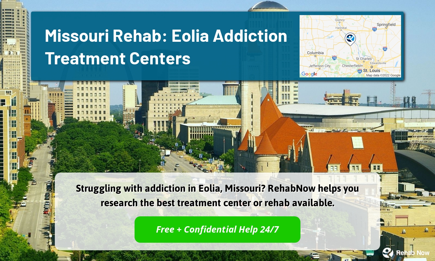 Struggling with addiction in Eolia, Missouri? RehabNow helps you research the best treatment center or rehab available.