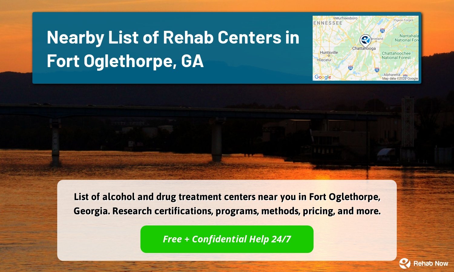 List of alcohol and drug treatment centers near you in Fort Oglethorpe, Georgia. Research certifications, programs, methods, pricing, and more.