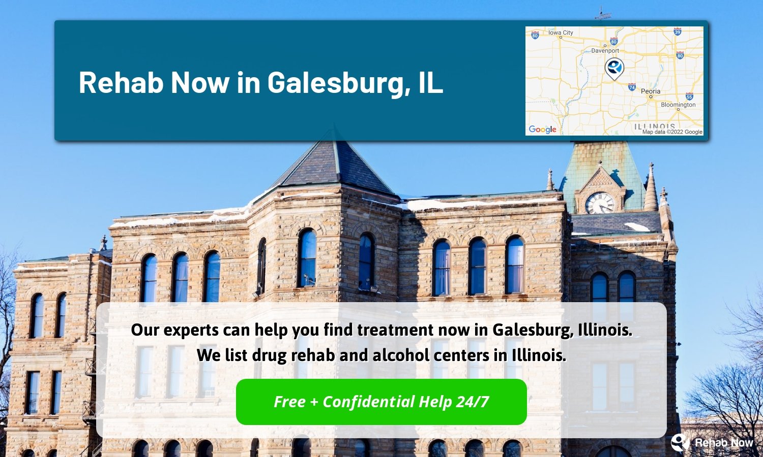 Our experts can help you find treatment now in Galesburg, Illinois. We list drug rehab and alcohol centers in Illinois.