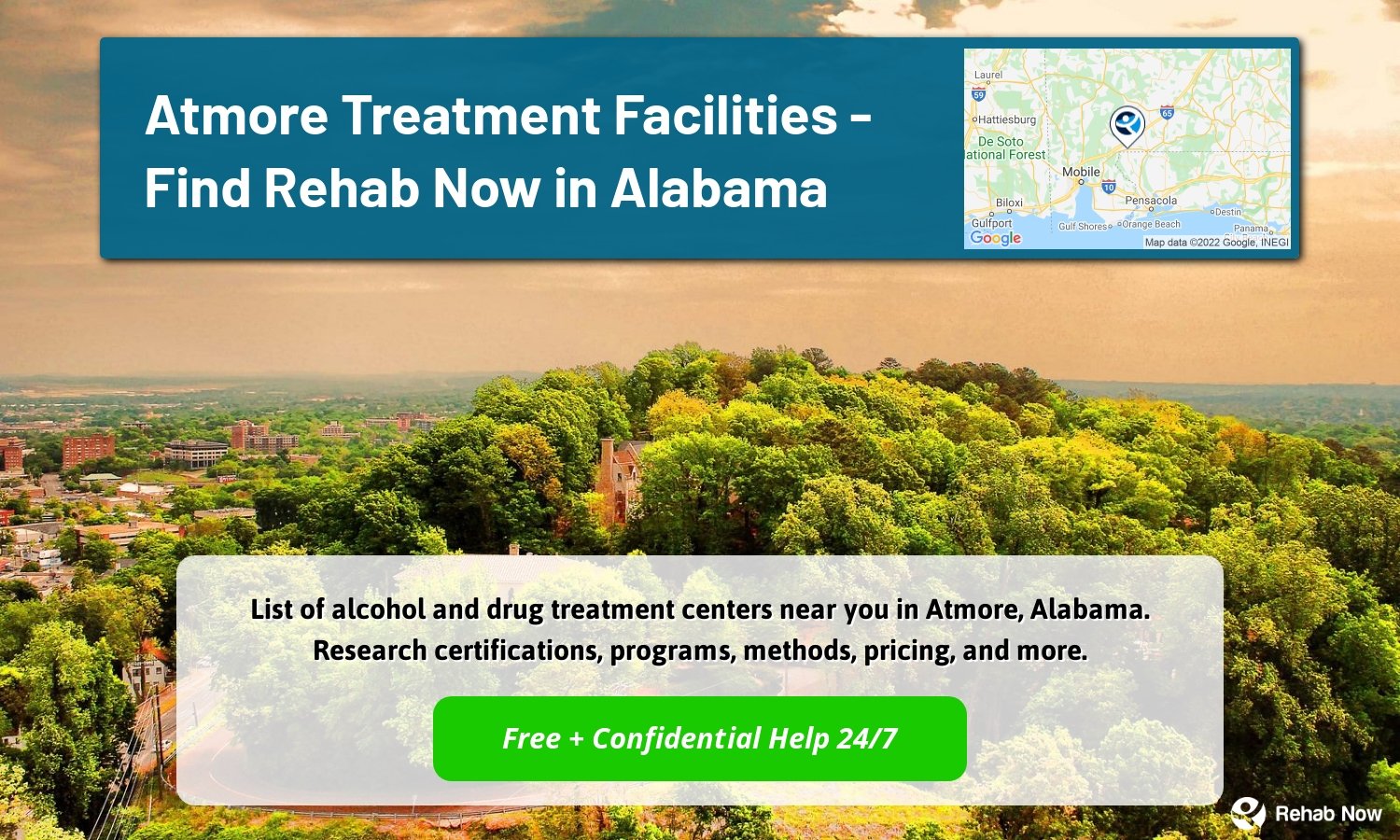 List of alcohol and drug treatment centers near you in Atmore, Alabama. Research certifications, programs, methods, pricing, and more.
