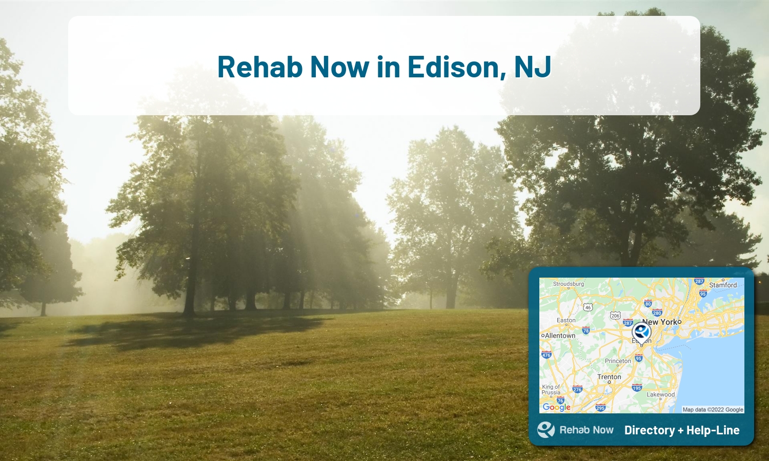 Ready to pick a rehab center in Edison? Get off alcohol, opiates, and other drugs, by selecting top drug rehab centers in New Jersey