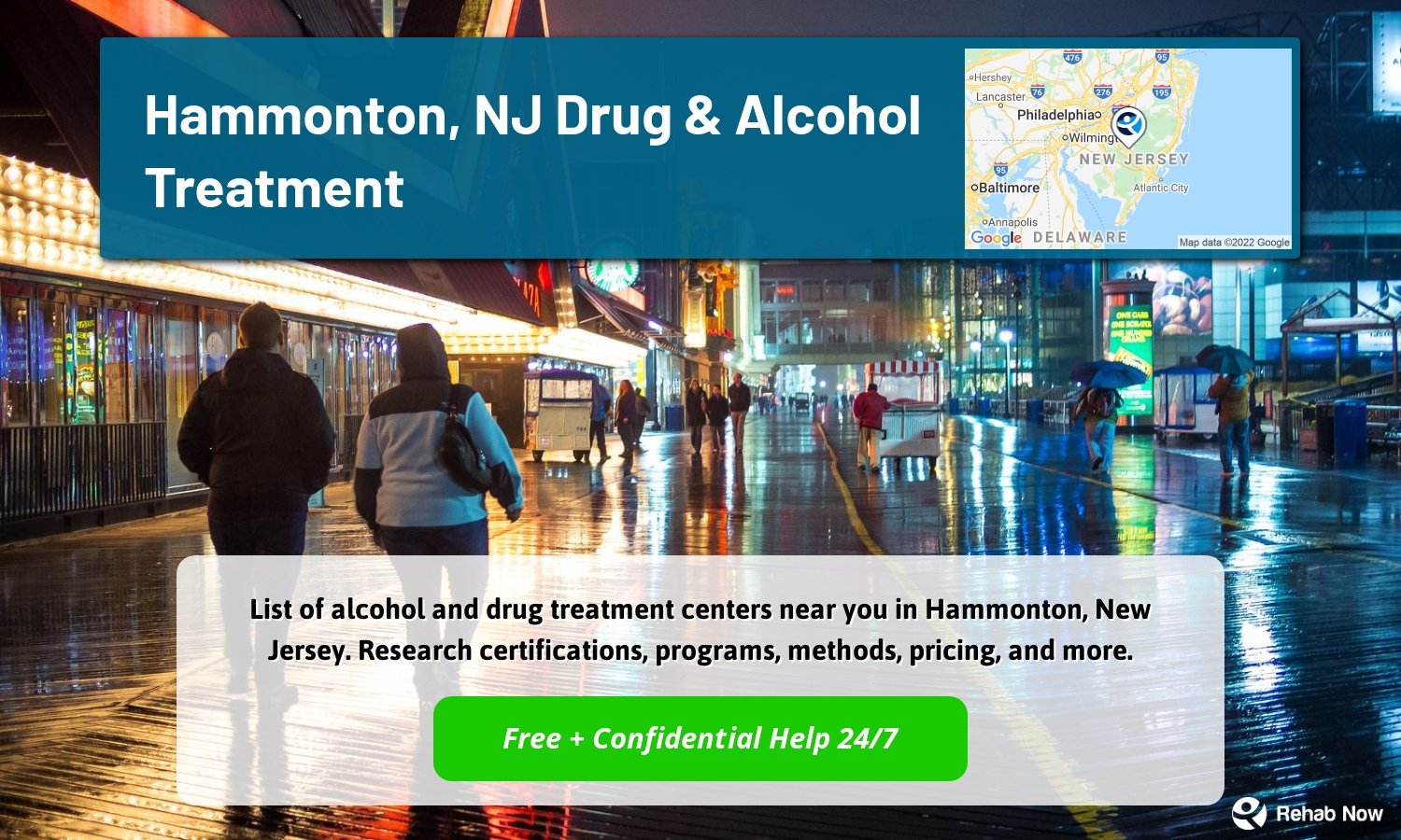 List of alcohol and drug treatment centers near you in Hammonton, New Jersey. Research certifications, programs, methods, pricing, and more.