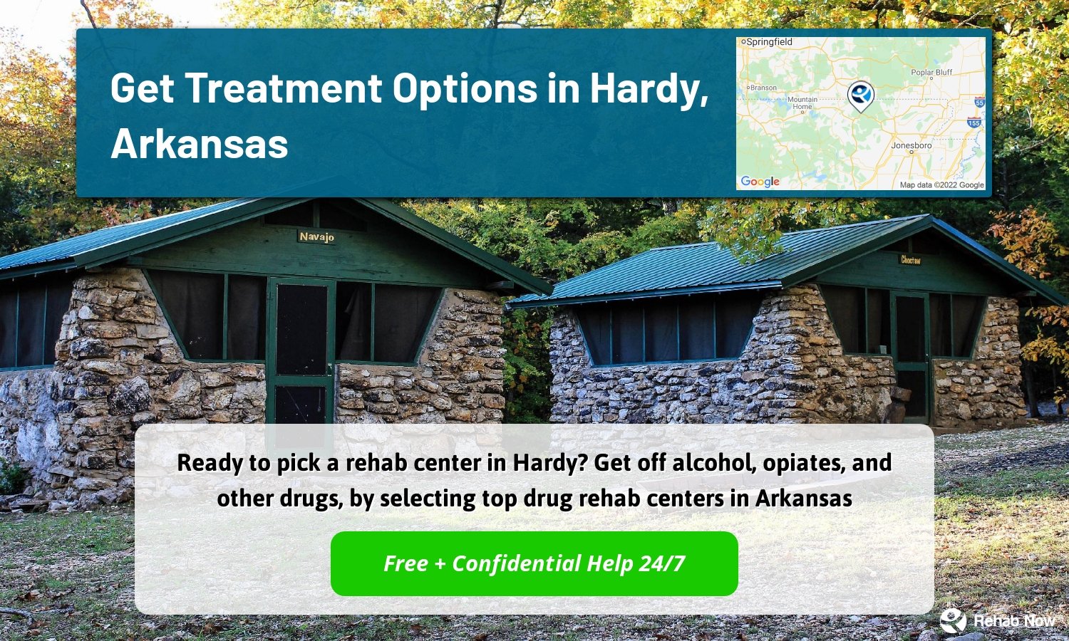 Ready to pick a rehab center in Hardy? Get off alcohol, opiates, and other drugs, by selecting top drug rehab centers in Arkansas