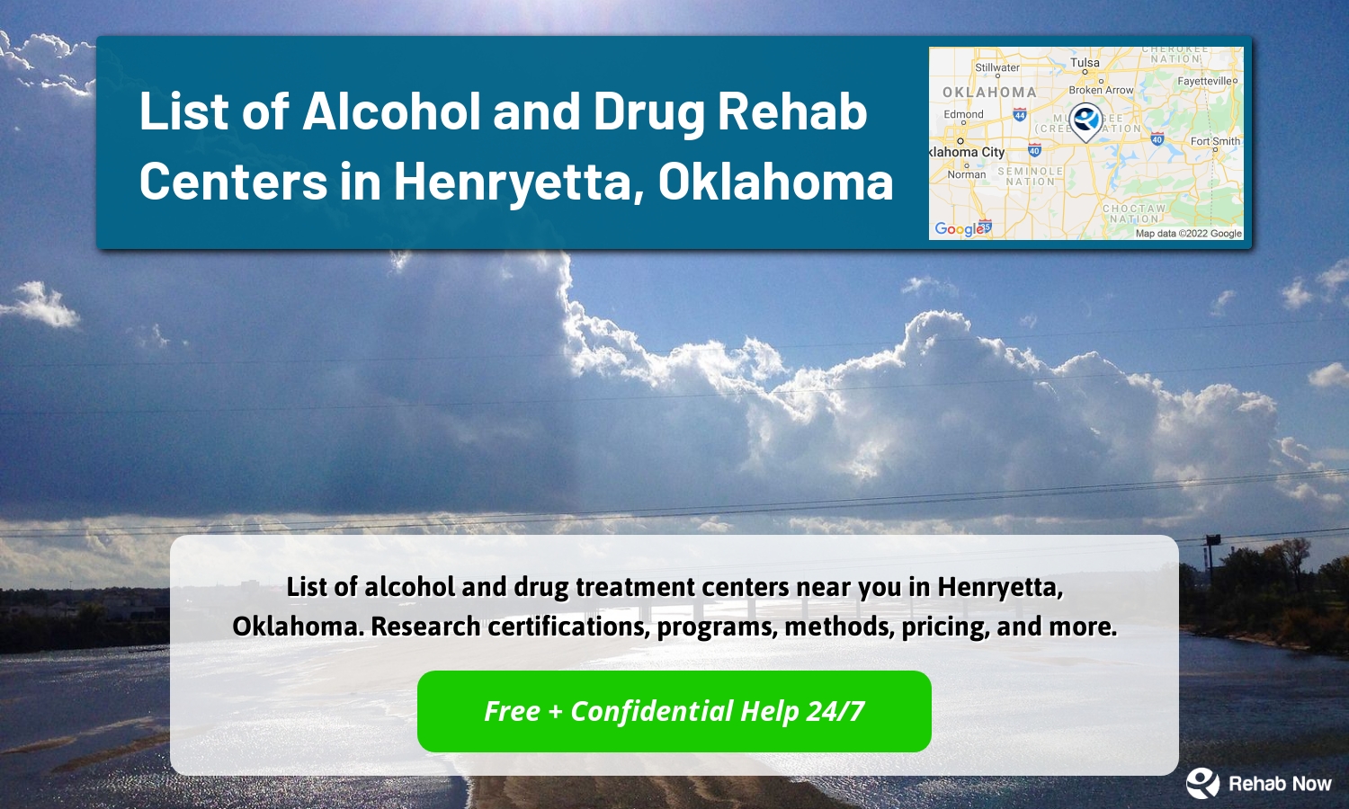 List of alcohol and drug treatment centers near you in Henryetta, Oklahoma. Research certifications, programs, methods, pricing, and more.