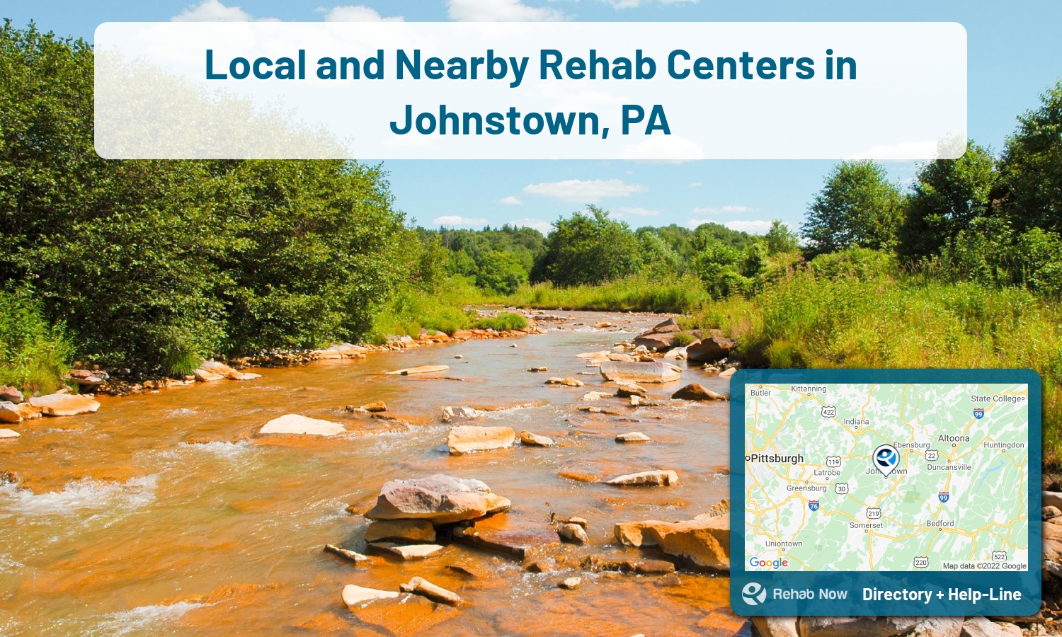 Need treatment nearby in Johnstown, Pennsylvania? Choose a drug/alcohol rehab center from our list, or call our hotline now for free help.