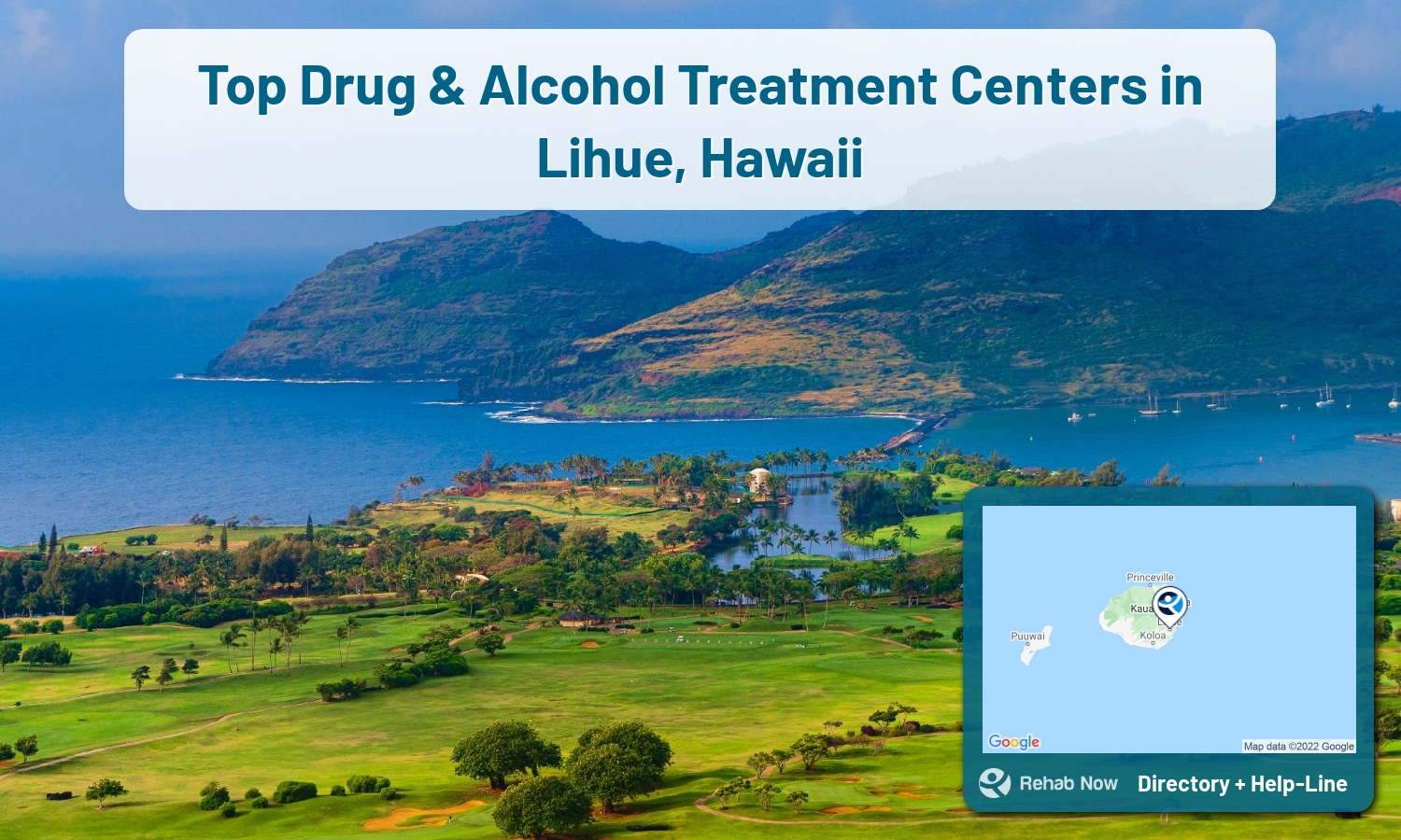 Need treatment nearby in Lihue, Hawaii? Choose a drug/alcohol rehab center from our list, or call our hotline now for free help.